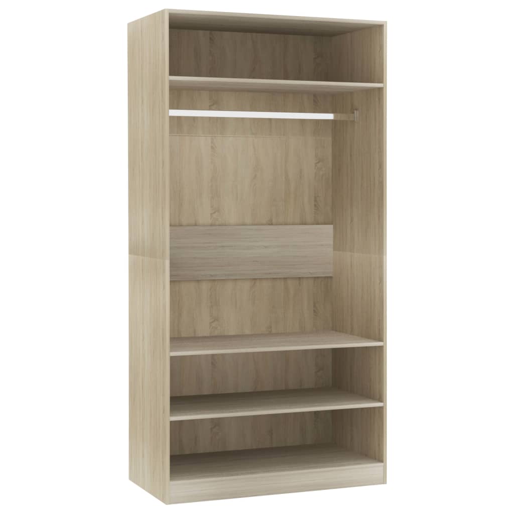 Kledingkast Bewerkt Hout Kleurig Sonoma Eiken 3 schappen 100 x 50 x 200 cm