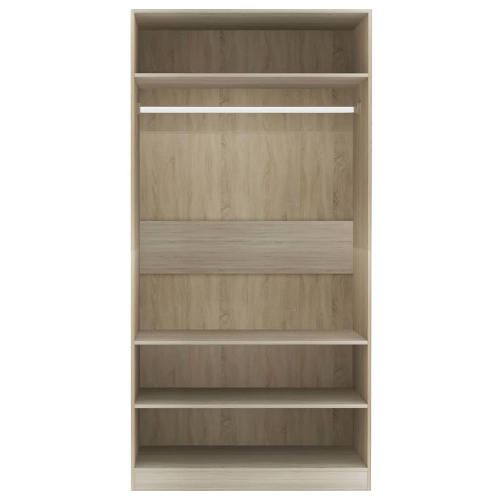 Kledingkast Bewerkt Hout Kleurig Sonoma Eiken 3 schappen 100 x 50 x 200 cm