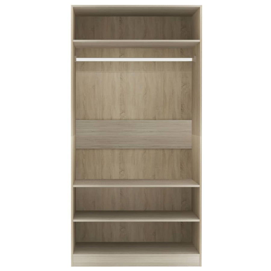 Kledingkast Bewerkt Hout Kleurig Sonoma Eiken 3 schappen 100 x 50 x 200 cm