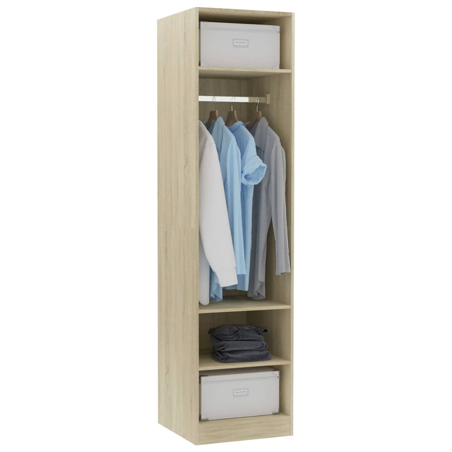 Kledingkast Bewerkt Hout Kleurig Sonoma Eiken 3 schappen 50 x 50 x 200 cm