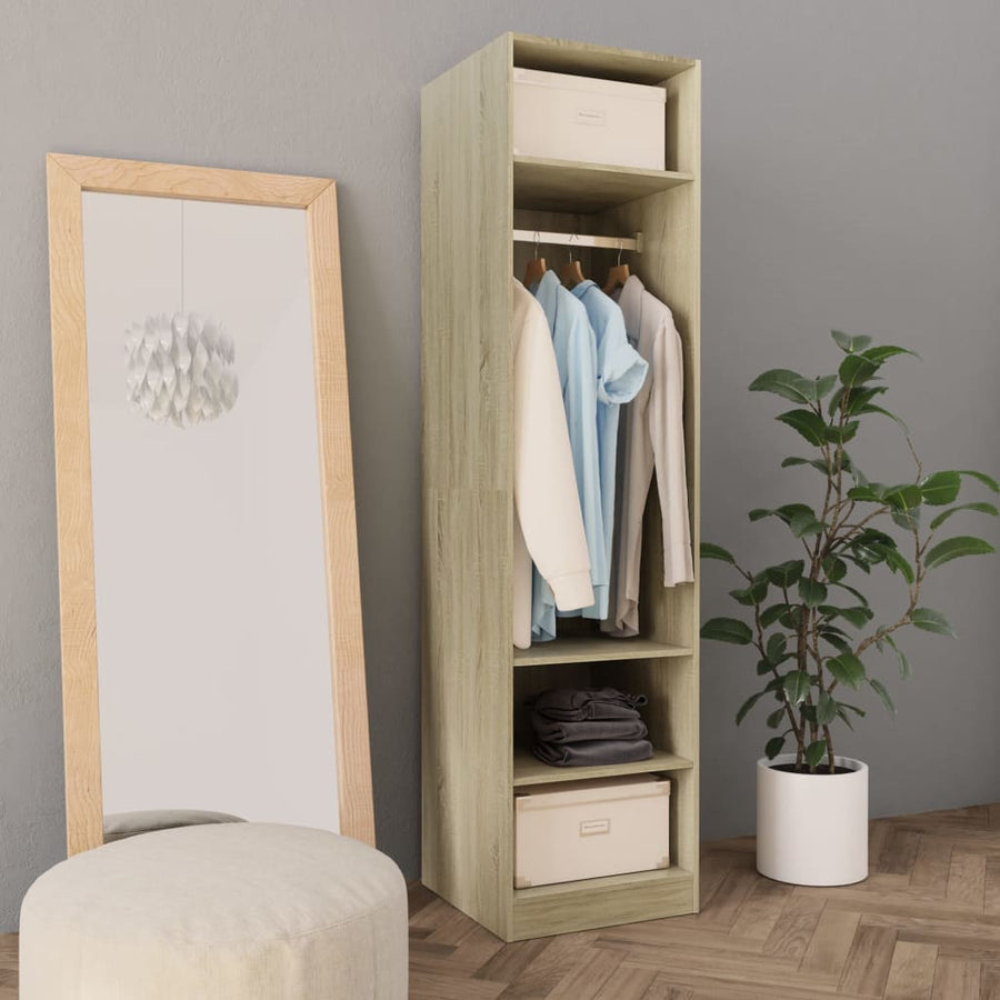 Kledingkast Bewerkt Hout Kleurig Sonoma Eiken 3 schappen 50 x 50 x 200 cm