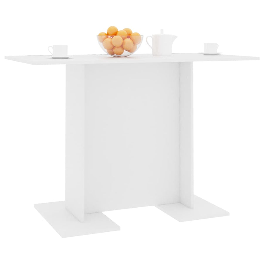 Eettafel 110X60X75 Cm Bewerkt Hout Wit