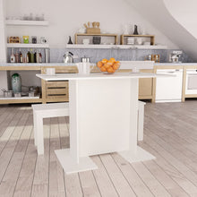 Eettafel 110X60X75 Cm Bewerkt Hout Wit