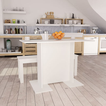 Eettafel 110X60X75 Cm Bewerkt Hout Wit