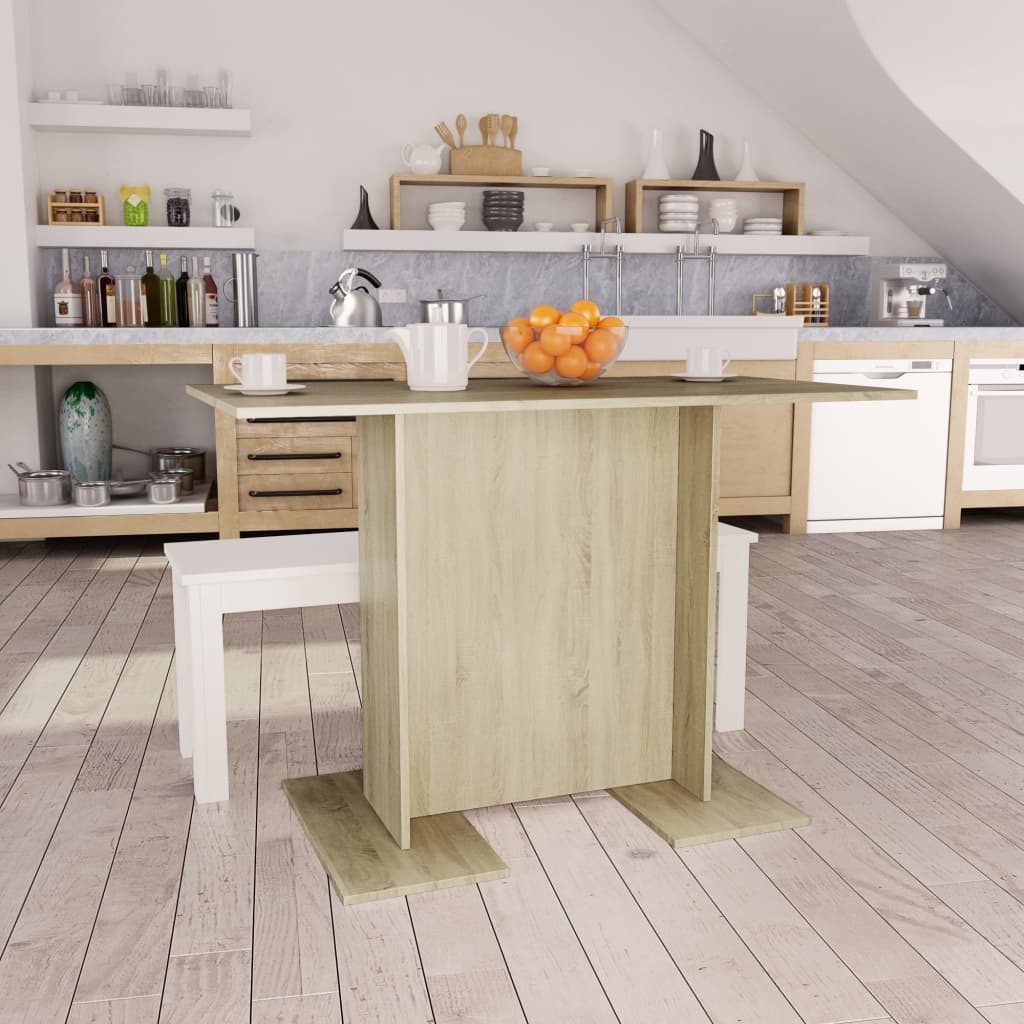Eettafel 110X60X75 Cm Bewerkt Hout Sonoma Eikenkleurig