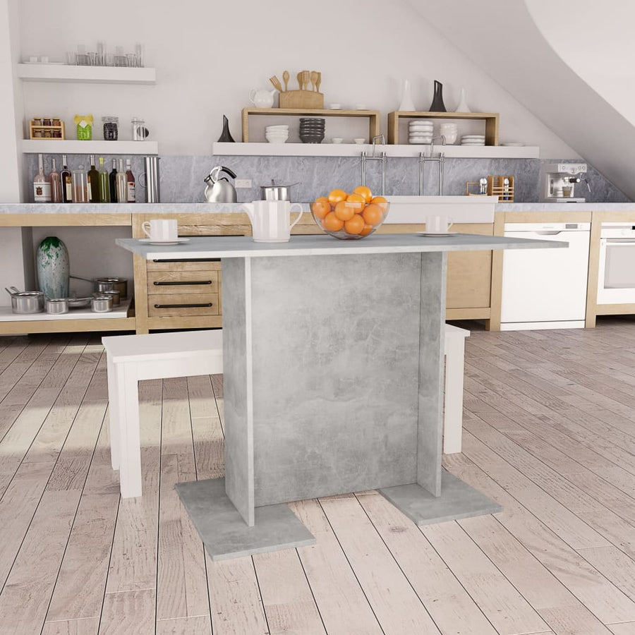 Eettafel 110X60X75 Cm Bewerkt Hout Betongrijs