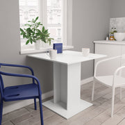 Dining table 80x80x75 cm treated wood white