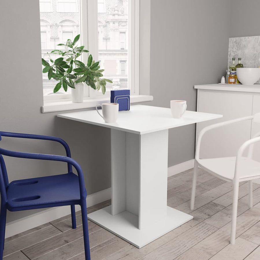 Eettafel 80X80X75 Cm Spaanplaat Wit
