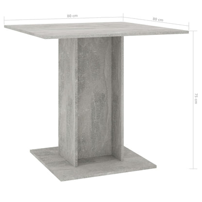 Eettafel 80X80X75 Cm Spaanplaat Betongrijs