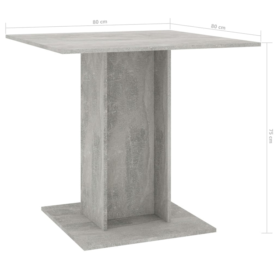 Eettafel 80X80X75 Cm Spaanplaat Betongrijs