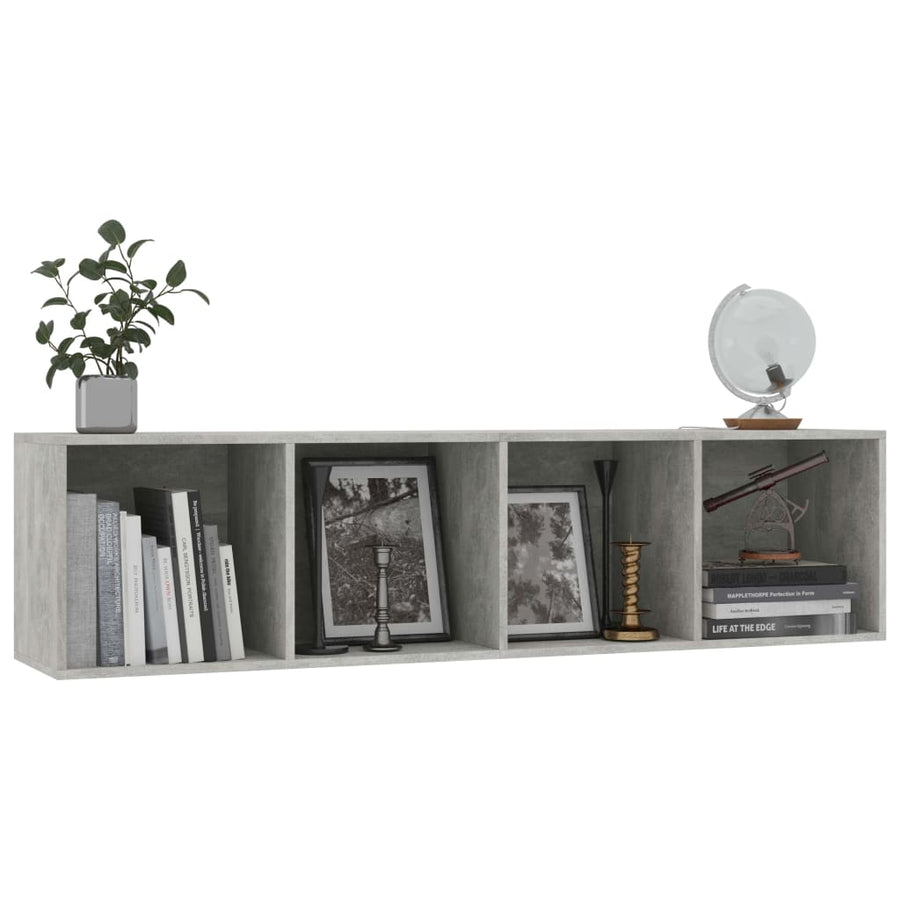Boekenkast/tv-meubel 143x30x36 cm betongrijs Betongrijs