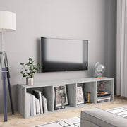 Tv-meubel 143x30x36 cm betongrijs bewerkt hout