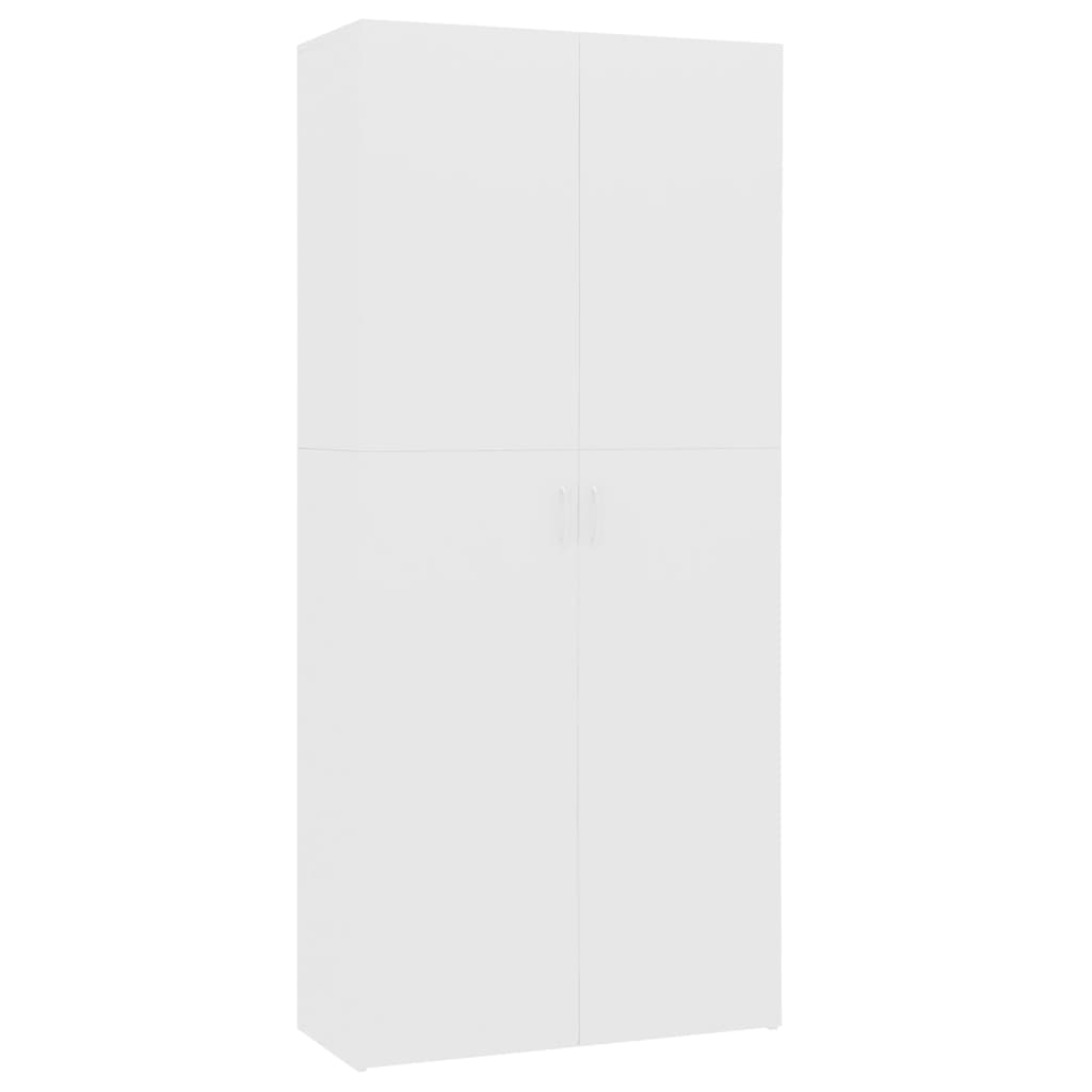 Schoenenkast 80X35,5X180 Cm Bewerkt Hout Wit