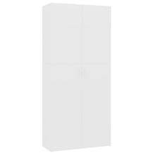 Schoenenkast 80X35,5X180 Cm Bewerkt Hout Wit