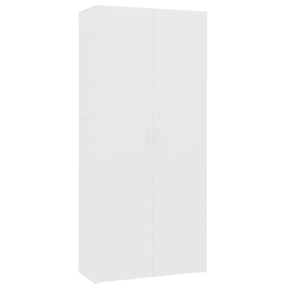 Schoenenkast 80X35,5X180 Cm Bewerkt Hout Wit