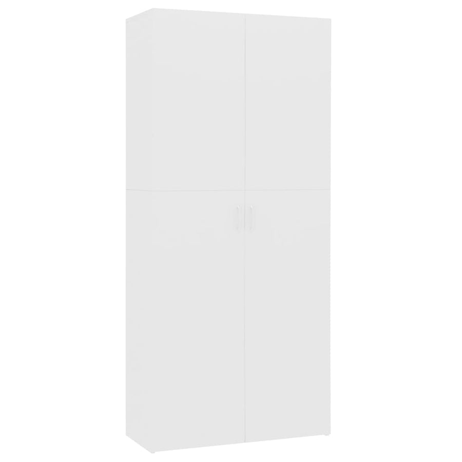 Schoenenkast 80X35,5X180 Cm Bewerkt Hout Wit