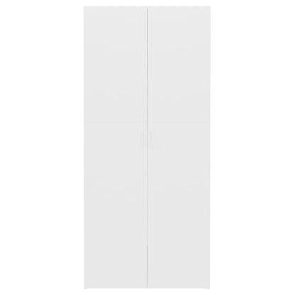 Schoenenkast 80X35,5X180 Cm Bewerkt Hout Wit