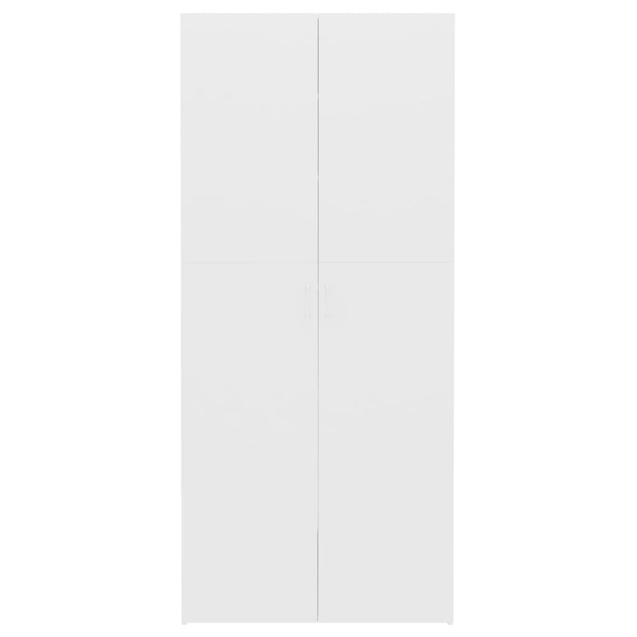 Schoenenkast 80X35,5X180 Cm Bewerkt Hout Wit