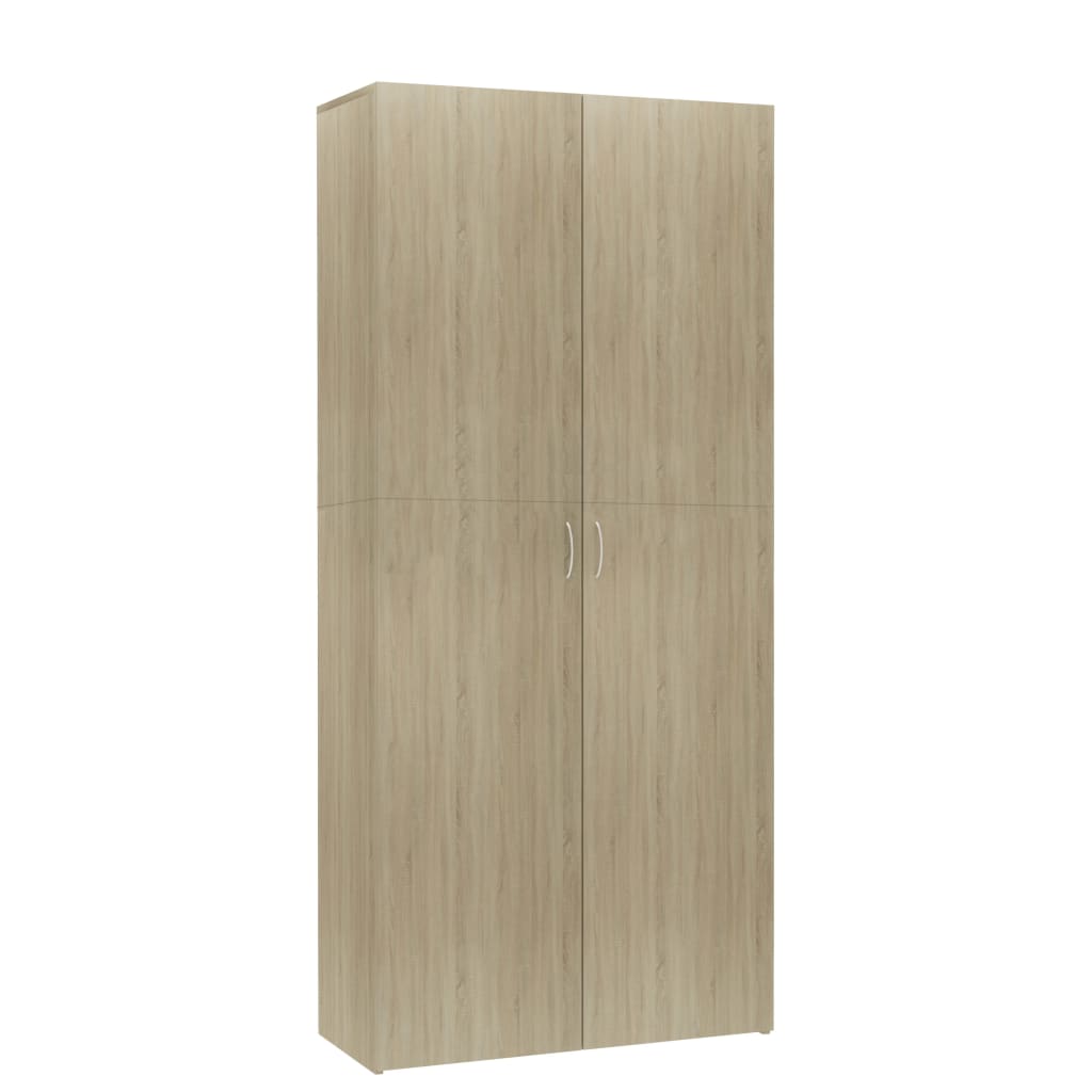 Schoenenkast 80X35,5X180 Cm Bewerkt Hout Kleurig Sonoma Eiken