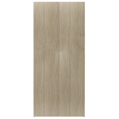 Schoenenkast 80X35,5X180 Cm Bewerkt Hout Kleurig Sonoma Eiken
