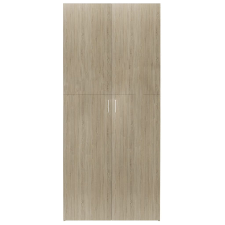 Schoenenkast 80X35,5X180 Cm Bewerkt Hout Kleurig Sonoma Eiken