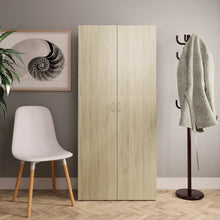Schoenenkast 80X35,5X180 Cm Bewerkt Hout Kleurig Sonoma Eiken