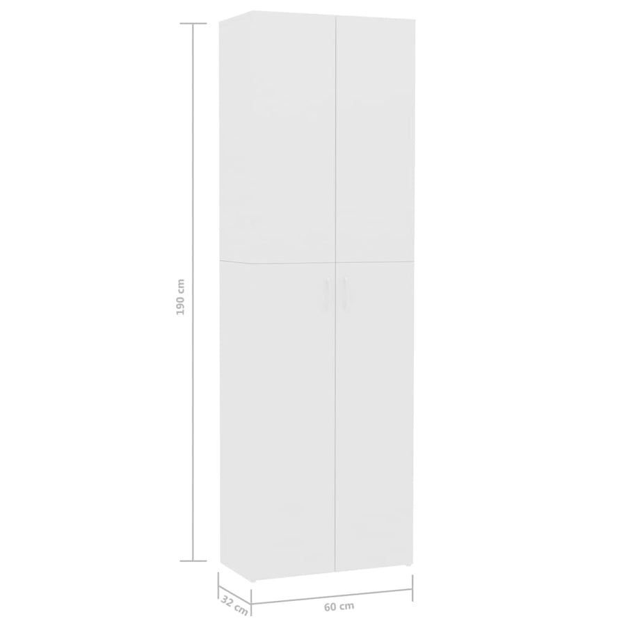 Kantoorkast 60X32X90 Cm Bewerkt Hout Wit