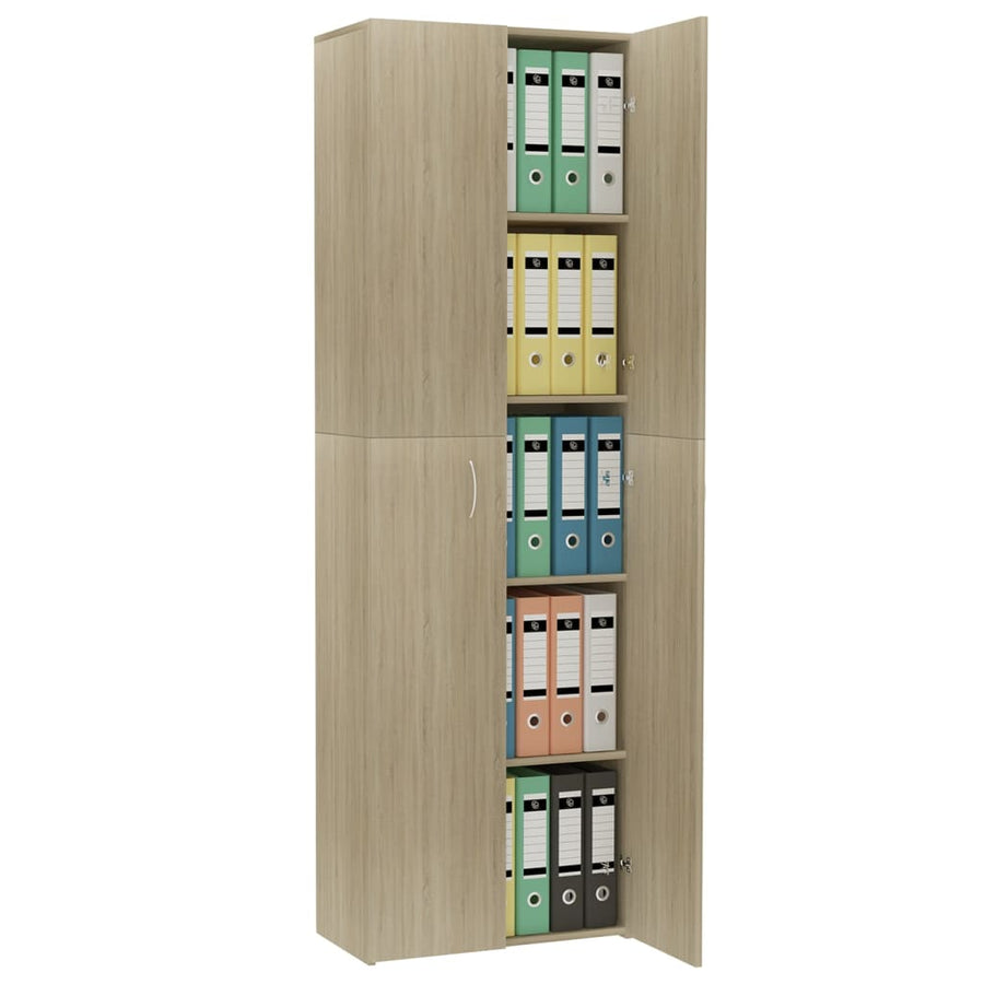 Kantoorkast 60X32X90 Cm Bewerkt Hout Kleurig Sonoma eiken
