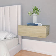 Nachtkastje zwevend 40x30x15 cm bewerkt hout sonoma eiken