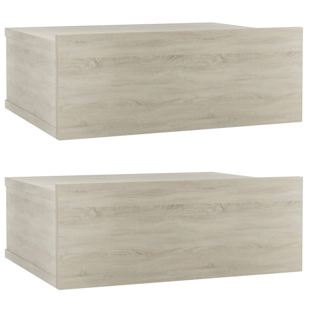 Nachtkastjes 2 st 40x30x15 cm bewerkt hout sonoma eikenkleurig 2 Sonoma eiken