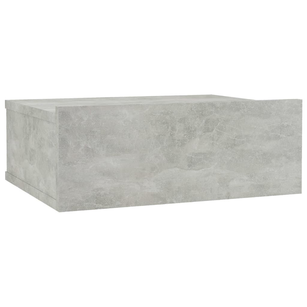 Nachtkastje zwevend 40x30x15 cm bewerkt hout betongrijs 1 Betongrijs