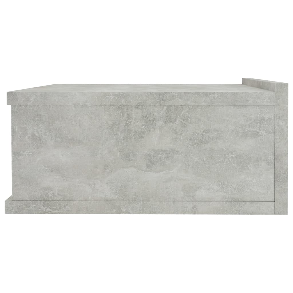Nachtkastje zwevend 40x30x15 cm bewerkt hout betongrijs 1 Betongrijs