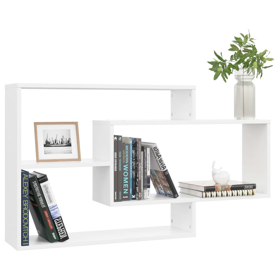 Wandschappen 04X20X58,5 Cm Bewerkt Hout Wit