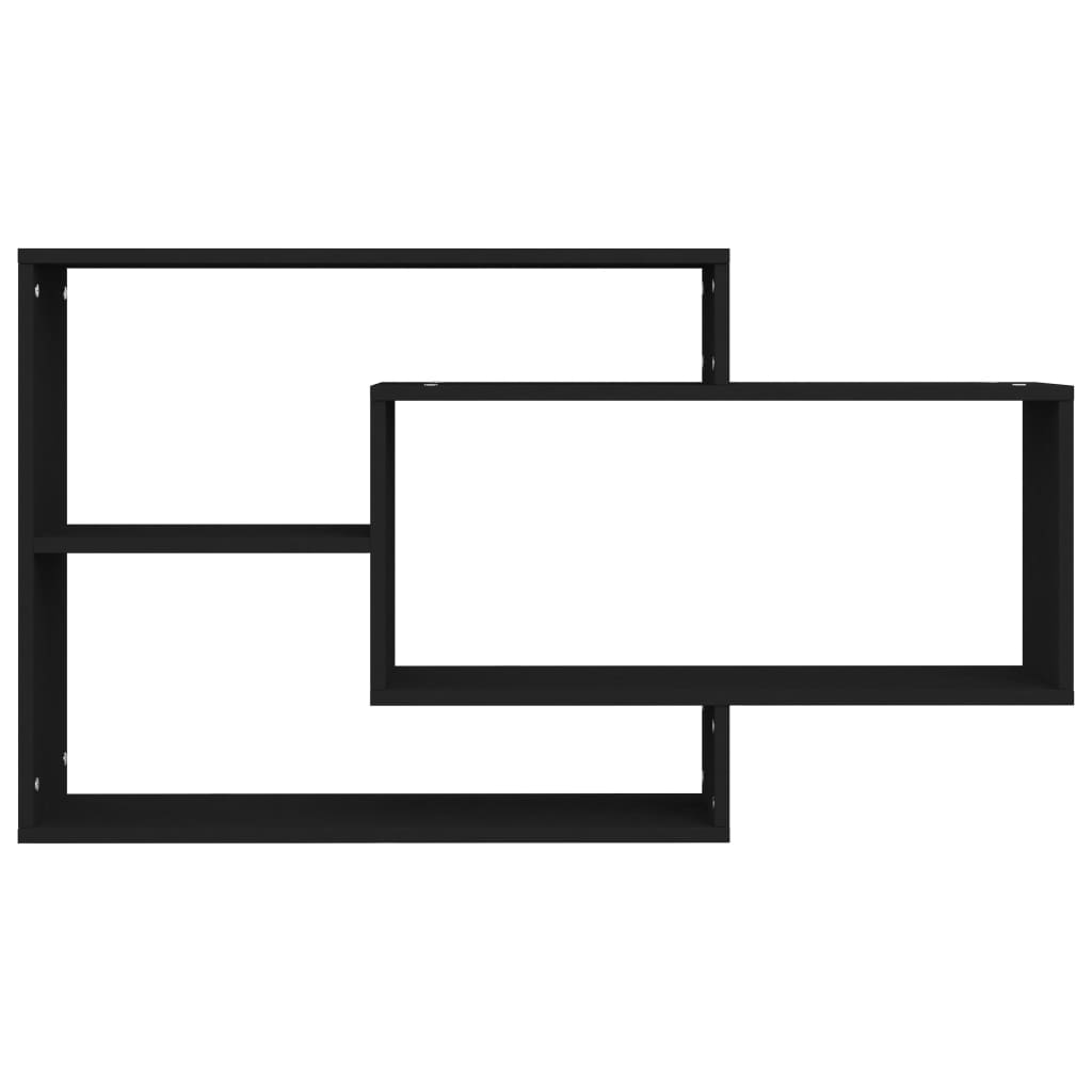 Wandschappen 104x20x58,5 cm bewerkt hout zwart Zwart