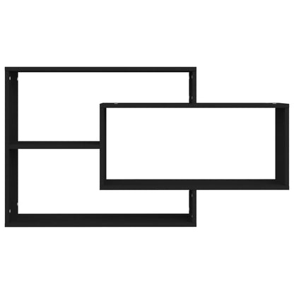 Wandschappen 104x20x58,5 cm bewerkt hout zwart Zwart