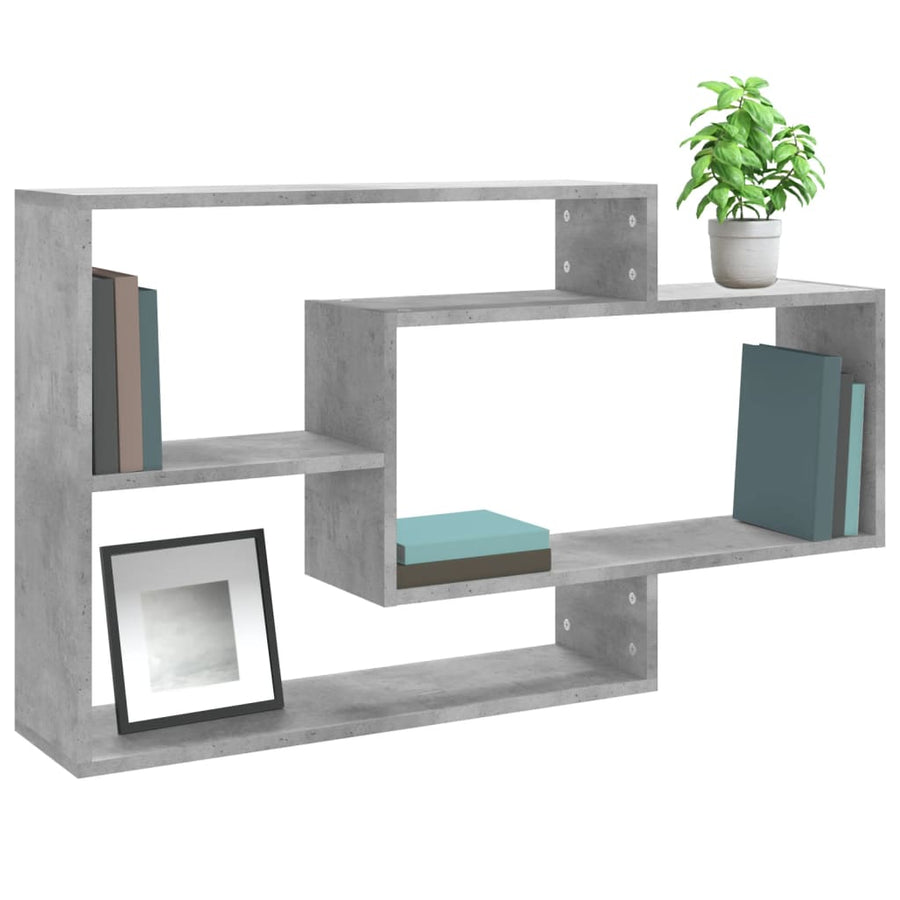Wandschappen 104x20x58,5 cm bewerkt hout betongrijs Betongrijs