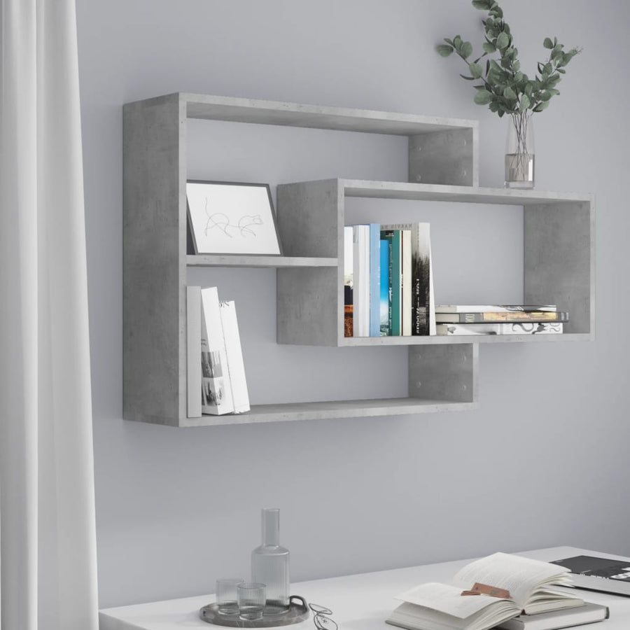 Wandschappen 104x20x58,5 cm bewerkt hout betongrijs Betongrijs