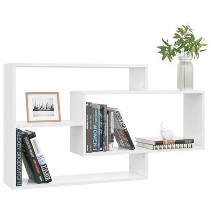 Wandschappen 104x20x58,5 cm bewerkt hout hoogglans wit Hoogglans wit
