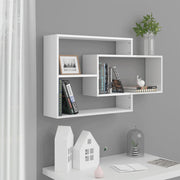 Wandschappen 104x20x58,5 cm bewerkt hout hoogglans wit