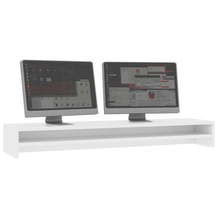 Monitorstandaard 100X24X13 Cm Bewerkt Hout Wit