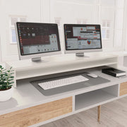 Monitorstandaard 100x24x13 cm bewerkt hout wit