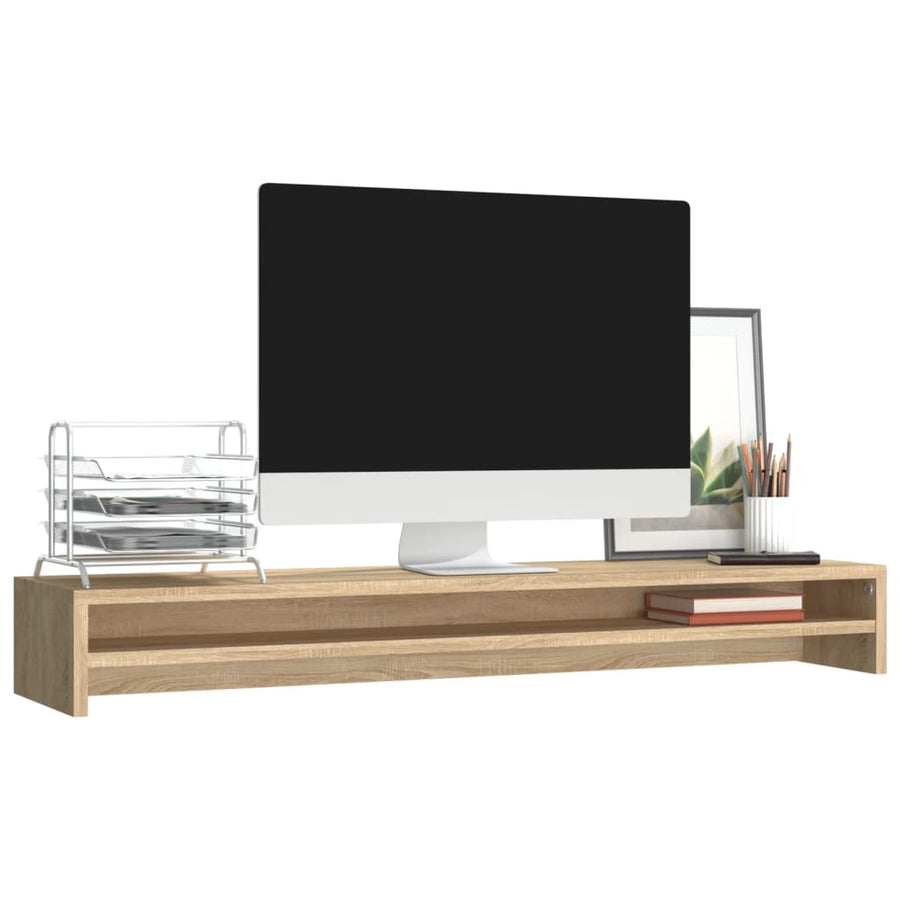 Monitorstandaard 100x24x13 cm bewerkt hout sonoma eikenkleurig Sonoma eiken