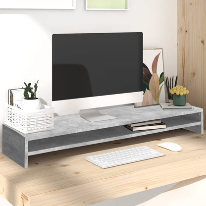 Monitorstandaard 100X24X13 Cm Bewerkt Hout Betongrijs