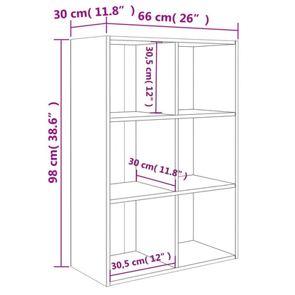 Boekenkast/Dressoir Bewerkt Hout Kleur 66 x 30 x 98 cm Sonoma eiken