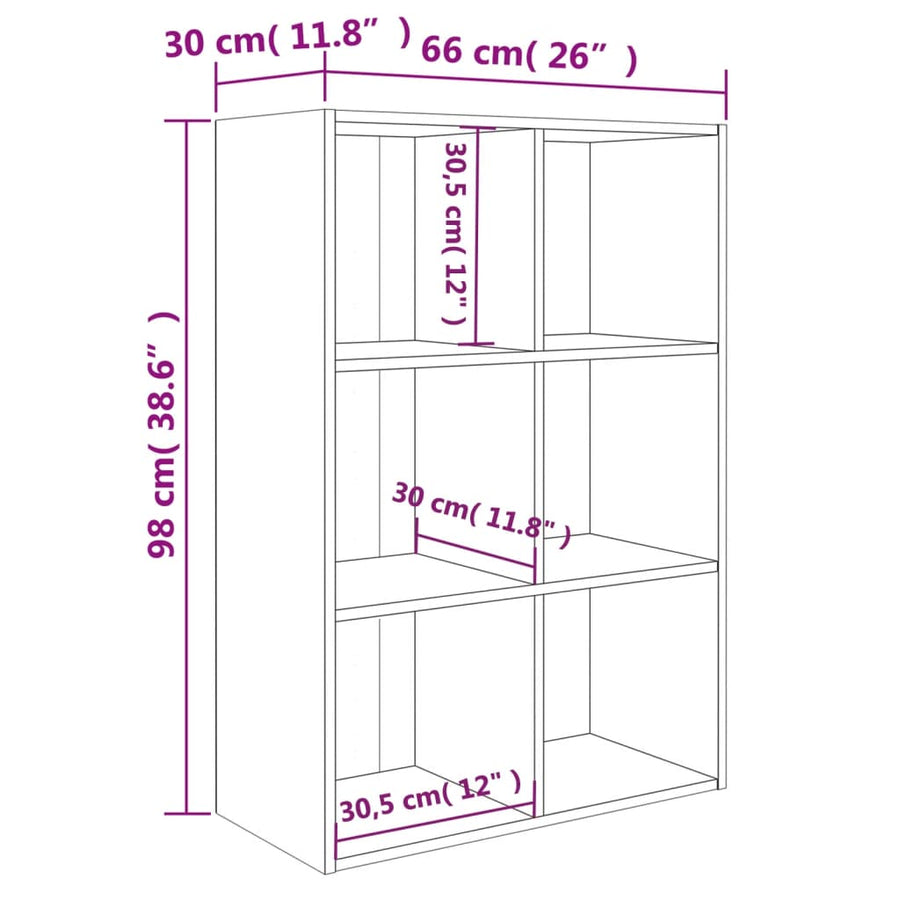 Boekenkast/Dressoir Bewerkt Hout 66 x 30 x 98 cm Betongrijs