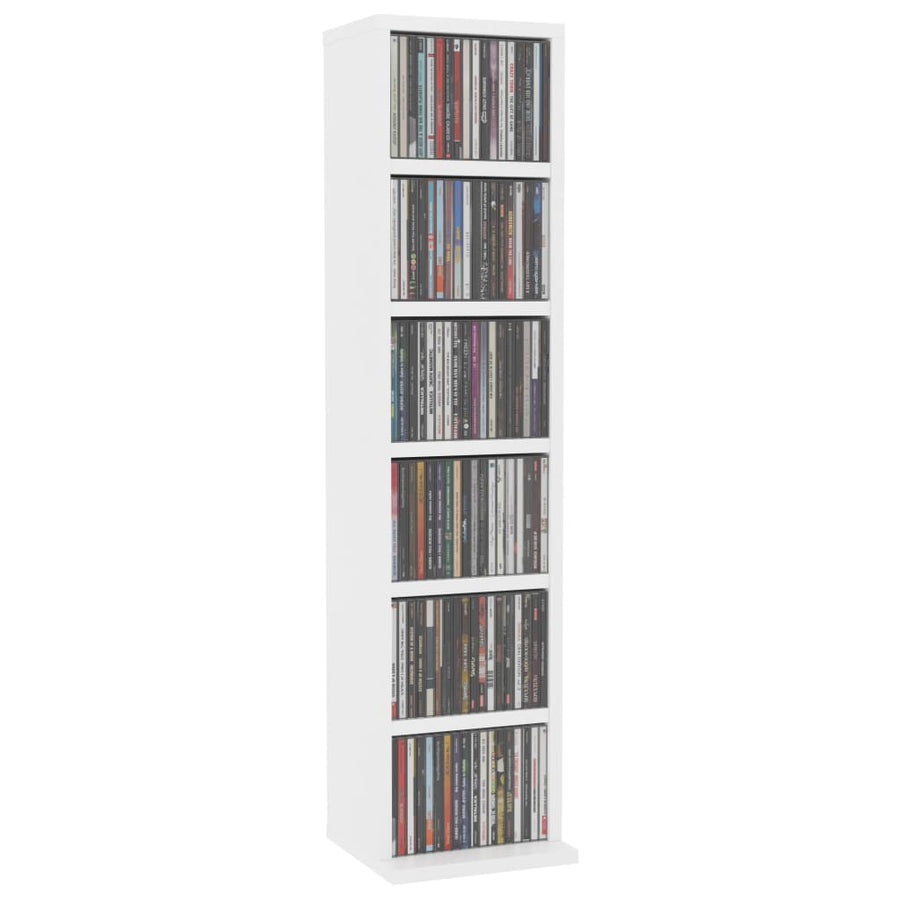 Cd-kast 21x20x88 cm bewerkt hout wit Wit