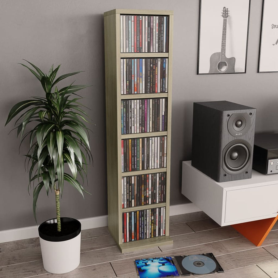 Cd-kast 21x20x88 cm bewerkt hout sonoma eikenkleurig Sonoma eiken