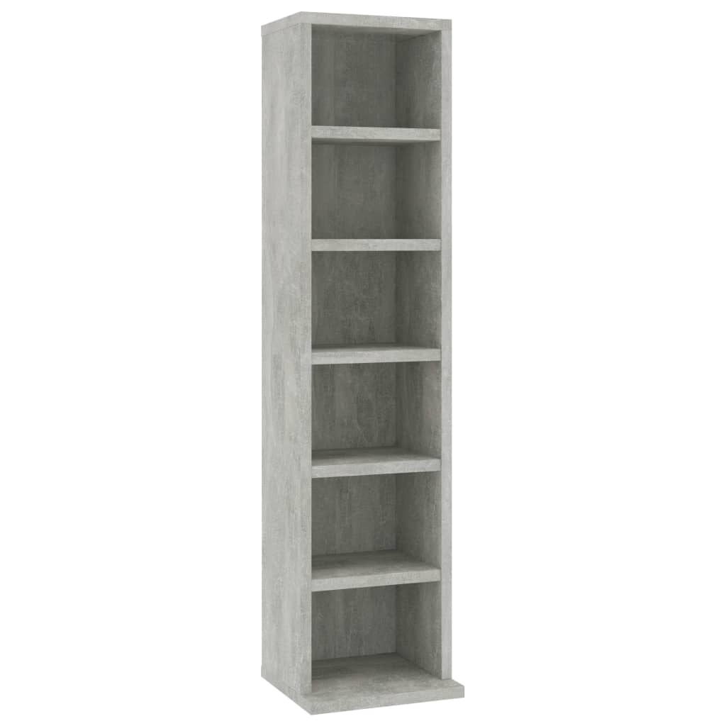 Cd-Kast 2X20X88 Cm Bewerkt Hout Betongrijs