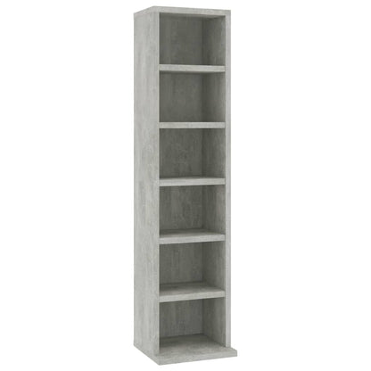 Cd-Kast 2X20X88 Cm Bewerkt Hout Betongrijs