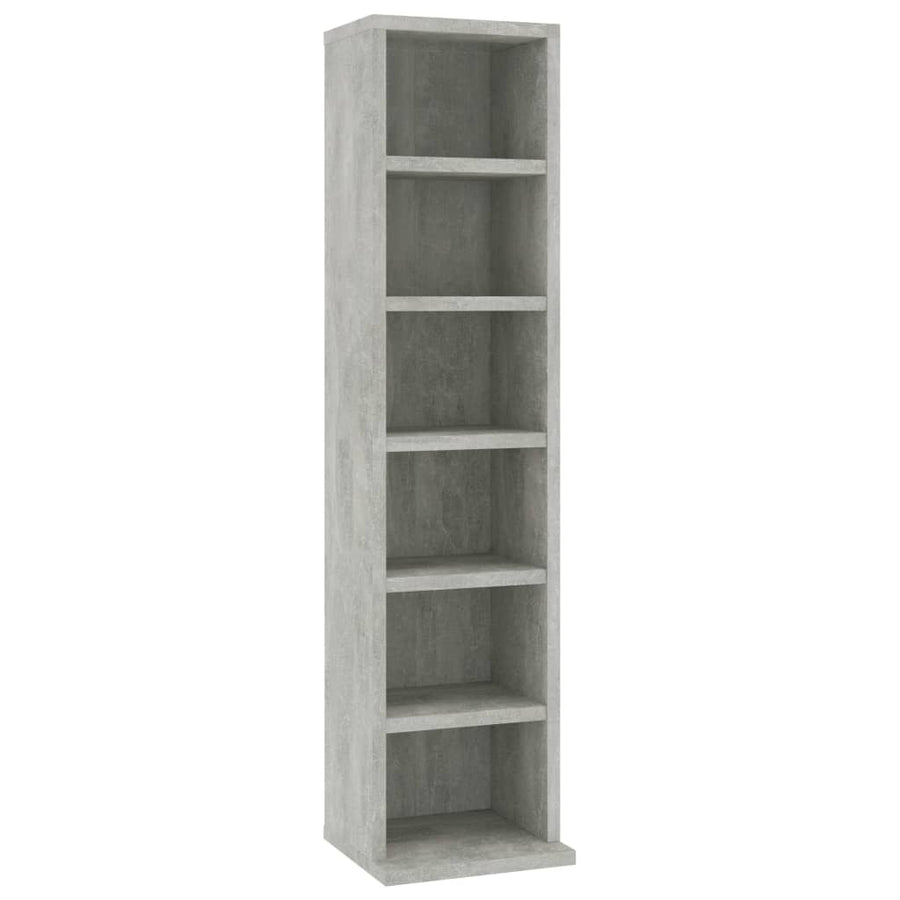 Cd-Kast 2X20X88 Cm Bewerkt Hout Betongrijs